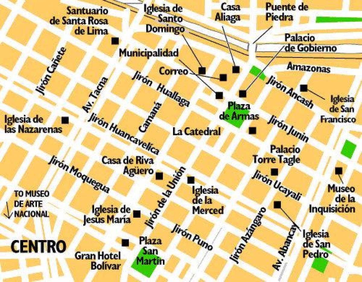 지도 다운타운 페루 리마